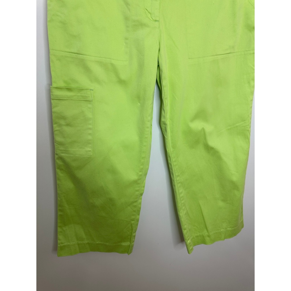 Vintage Y2K Lilly Pulitzer Lime Green Cropped Cargo Capri Pants Womens 8 - Picture 4 of 15